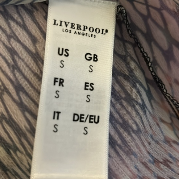 Liverpool Ombré Snake Print Sheer Mesh Oversized Pesant Blouse Top Small - Picture 8 of 10